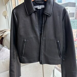 Acne Studios Libo Leather Black Jacket